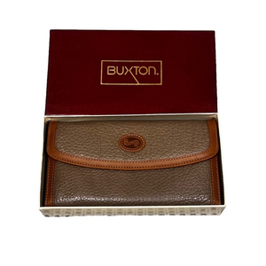 New Vintage Buxton Leather Organizer Clutch with‎ Magic Planner in Neutral Taupe